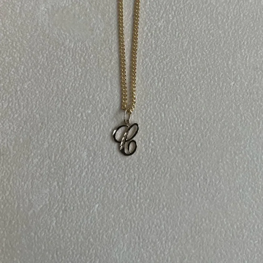 14k Real Gold Initial 